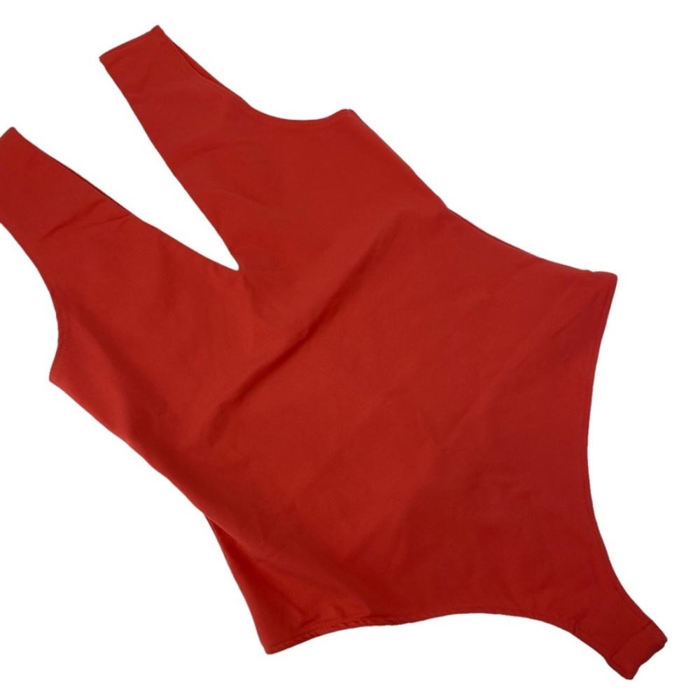 Free People Keep it Sleek Bodysuit in Pink Poinsettia Small New with Tag